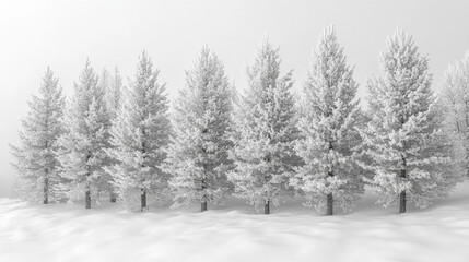 Background of snow-covered trees