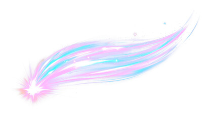 Fototapeta premium Colorful light streaks with sparkles isolate on transparent background, cutout, png