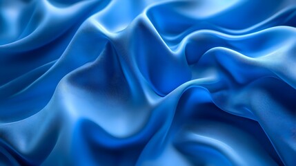 Obraz premium Captivating Blue Abstract Fabric Folds with Soft Lighting