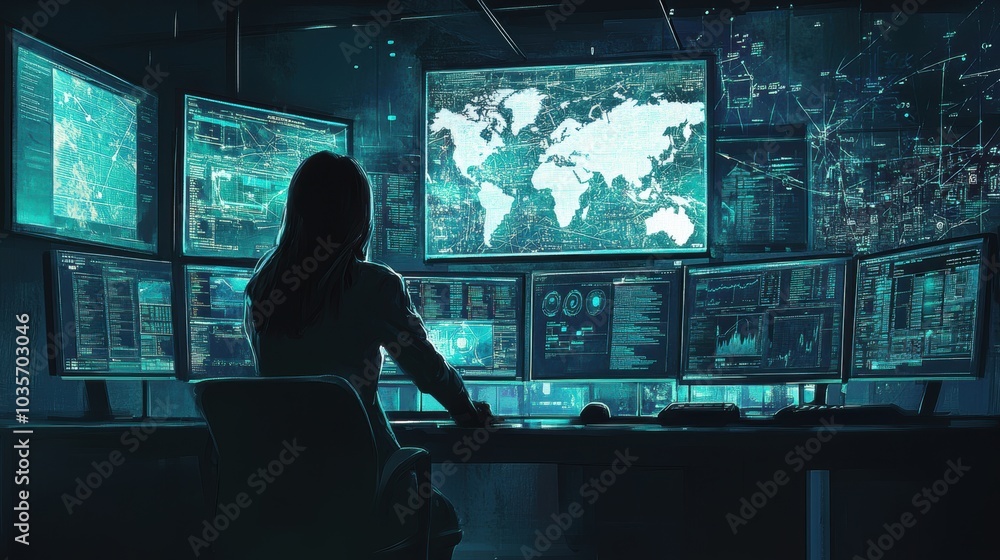 Poster hacker at work.