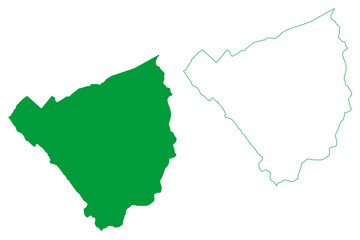 Elisio Medrado municipality (Bahia state, Municipalities of Brazil, Federative Republic of Brazil) map vector illustration, scribble sketch Elisio Medrado map