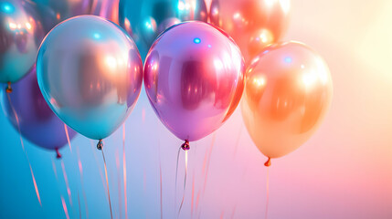 Colorful Holographic Balloons Reflecting a Spectrum of Rainbows in a Bright Atmosphere