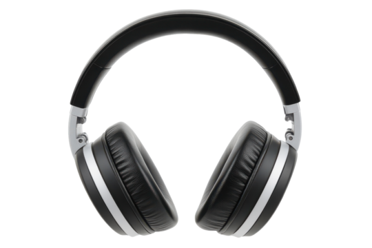 High-Quality Headphones Isolated on a transparent Background for Use in Music Production, Advertising, and Online Retail