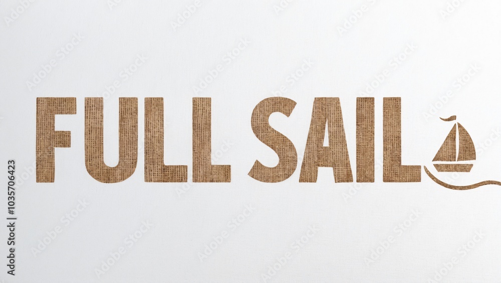 Aufkleber full sail design with linen texture