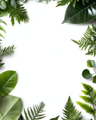 Naklejka premium Fresh Botanical Frame with White Background