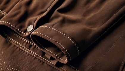 Close-Up Suede Jacket with Intricate Stitching