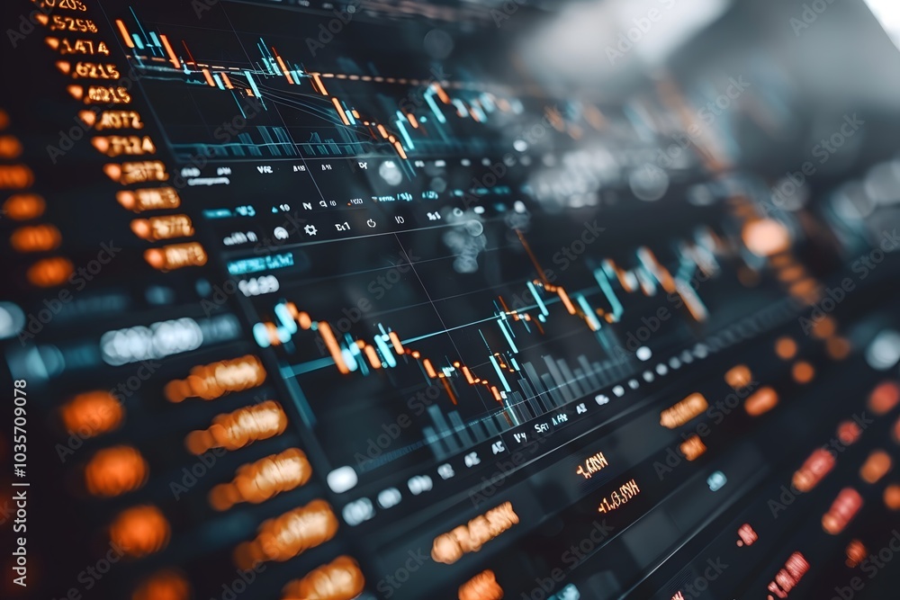 Aufkleber dynamic stock market data visualization with candlestick charts
