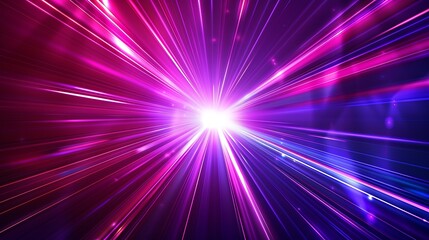 Obraz premium A vibrant burst of light with dynamic rays in pink and blue, creating a sense of energy and motion.