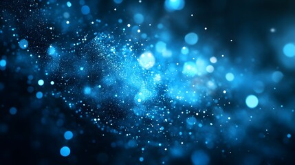 Fototapeta premium Abstract Blue Bokeh Background with Scattered Glimmering Lights