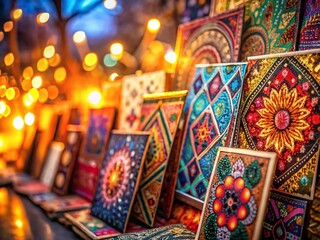 Naklejka premium Ethnic Pattern Card Designs - Long Exposure Photography for Creative Inspiration