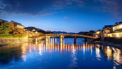 Obraz premium bridge over the river at night