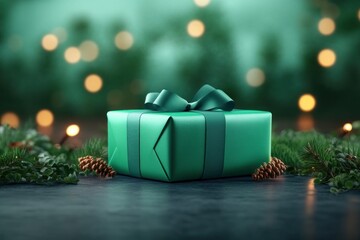 A Beautifully Wrapped Christmas Gift Awaits Unwrapping, Filled with Festive Joy and Anticipation, Perfect for Holiday Decor, Cards, and Social Media Posts