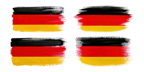 Germany Flag Brush Stroke Collection,PNG set collection, isolated on transparent background