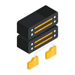 Creative design icon of folder server network 

