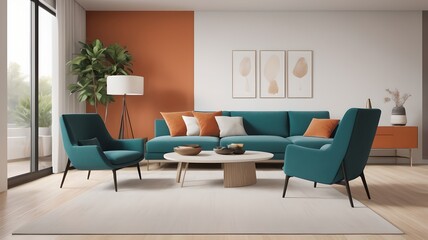 modern living room with sofa