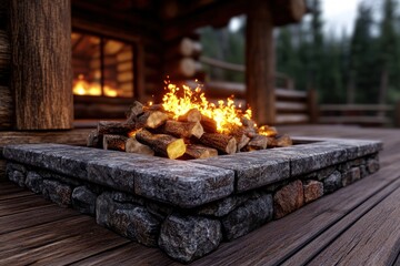 Cozy Hearthside Snuggles Warmth, Flickering Flames, and a Perfect Winter Night Enjoy the Crackling Fire and Tranquility of a Log Cabin Hearth Find Comfort and Relaxation by the Fireplace, Perfect for