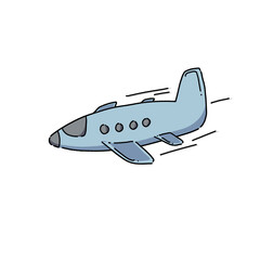 airplane soaring high doodle