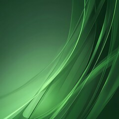 Obraz premium A smooth, abstract green background with flowing lines, ideal for digital designs and presentations.
