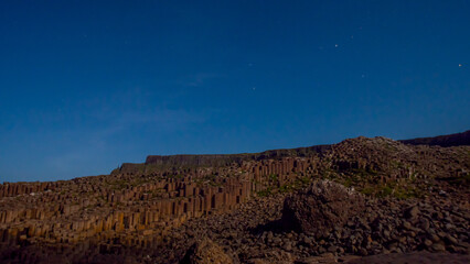 Giant's Causeway under a clear night sky. Northern Ireland