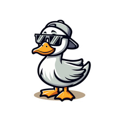 Fototapeta premium cool duck modern style mascot isolated vector illustration
