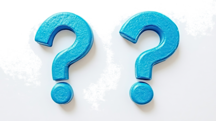 Blue Question Marks Set Against a Transparent Background for Clarity Generative AI