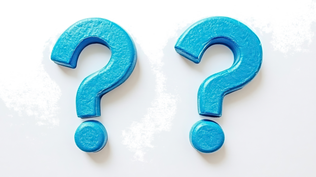 Blue Question Marks Set Against a Transparent Background for Clarity Generative AI