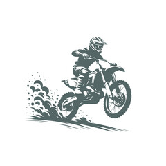 Motocross biker riding a dirt bike. isolated vector illustration