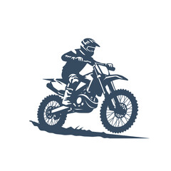 Obraz premium Motocross biker riding a dirt bike. isolated vector illustration