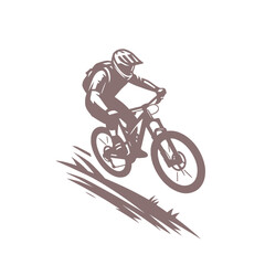 Fototapeta premium Mountain bike rider isolated vector illustration