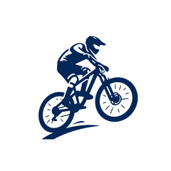 Naklejka premium Mountain bike rider isolated vector illustration