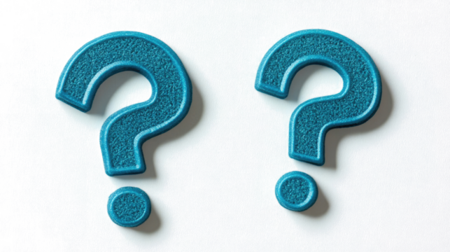 Set of Blue Question Marks Isolated on a Transparent Background Generative AI - Powered by Adobe