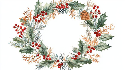 Naklejka premium christmas wreath isolated on white background