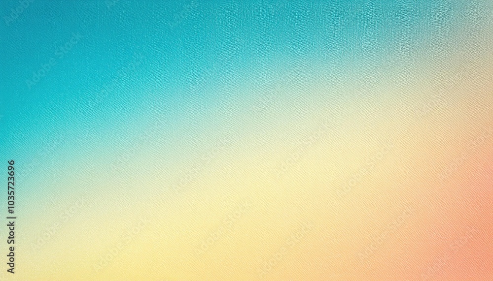 Poster tranquil teal to warm sunset gradient texture background. smooth pastel transition ideal for minimal
