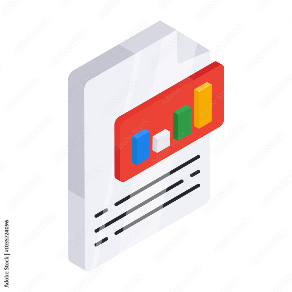 Sticker Modern design icon of business report 

