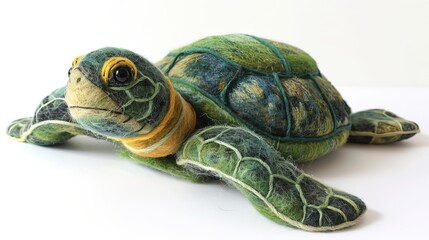Naklejka premium turtle made of wool.