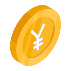 An editable design icon of yuan coin

