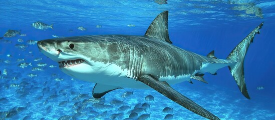 Fototapeta premium Great White Shark Underwater