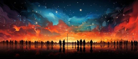 Obraz premium People Celebrate New Year’s Day in Vibrant Style