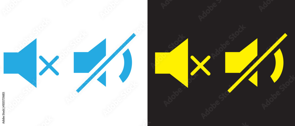 Poster speaker icon set. volume icon vector. loudspeaker icon vector. mute and unmute volume sound flat vec