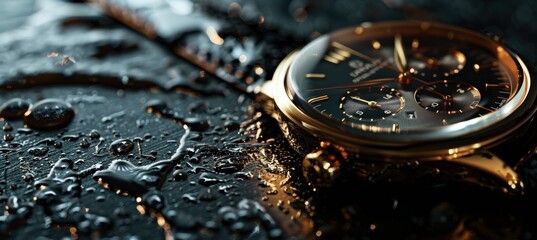 Luxury Watch Close-Up on Dark Textured Background for Premium Brand Designs