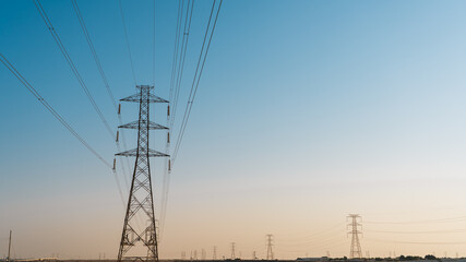Fototapeta premium Electric Towers Against the Sky