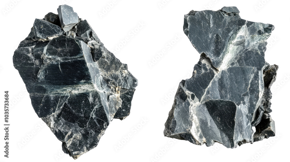 Aufkleber collection of stones isolated on a transparent background generative ai