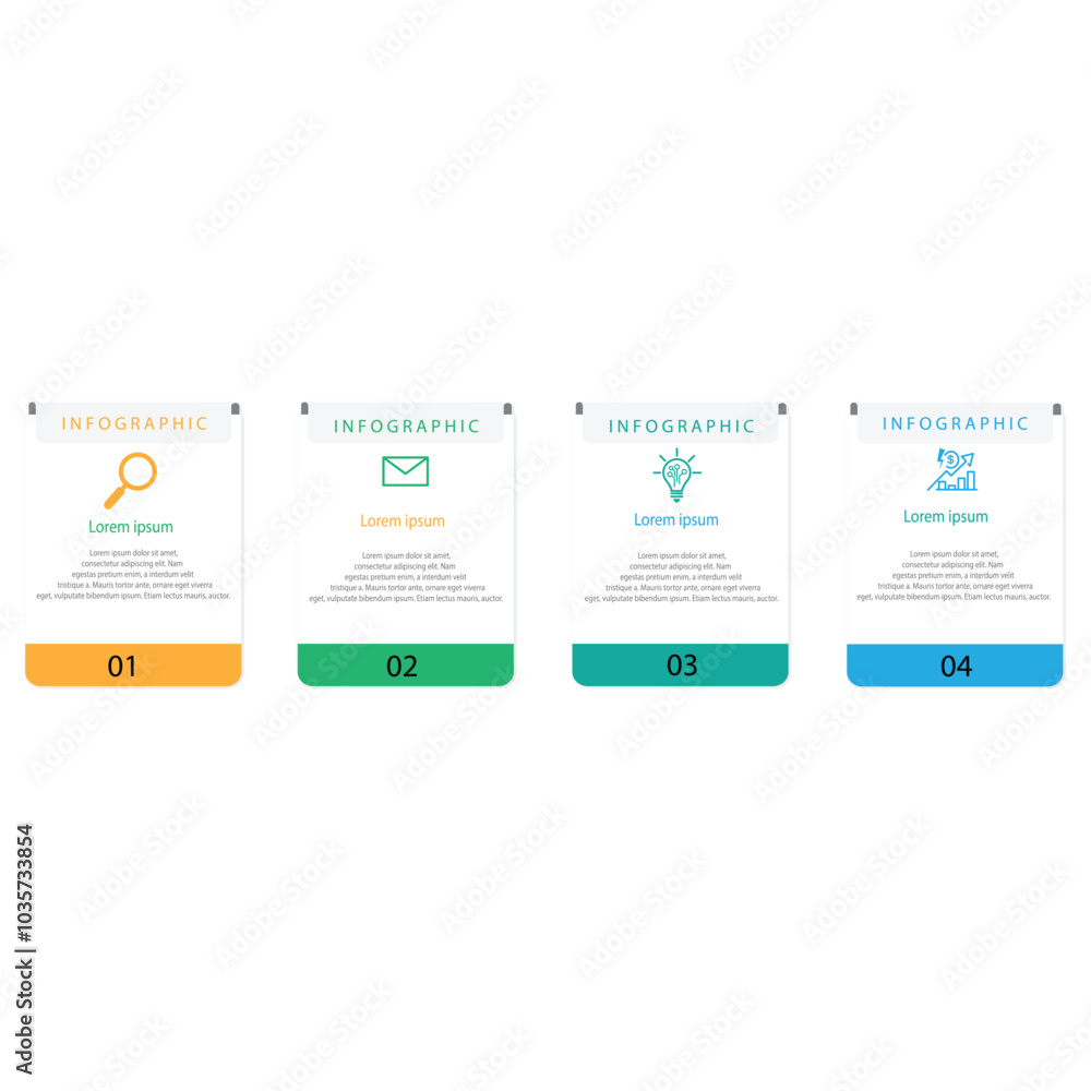 Wall mural infographic design template with icons and 4 options or steps. can be used for process diagrams, pre