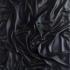 Obraz premium A close-up view of smooth, crumpled black fabric showcasing its texture and sheen.