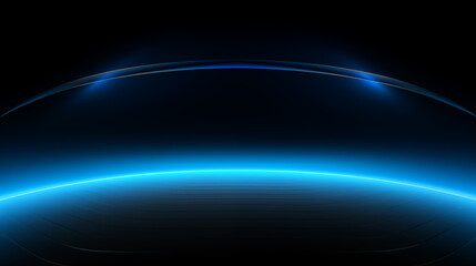 Blue glowing arc technology concept abstract platform background image