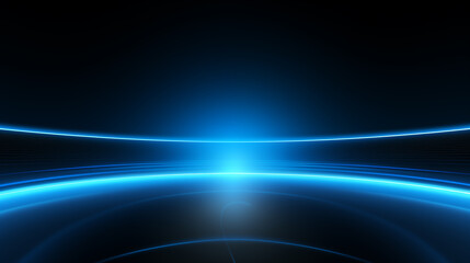 Blue glowing arc technology concept abstract platform background image