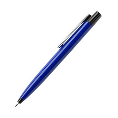 Blue ballpoint pen on a white isolated background,transparent background