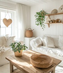 Cozy White Living Room.