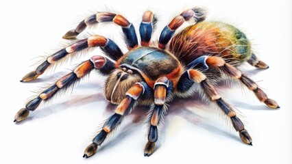 Hand Drawn Watercolor Tarantula 
