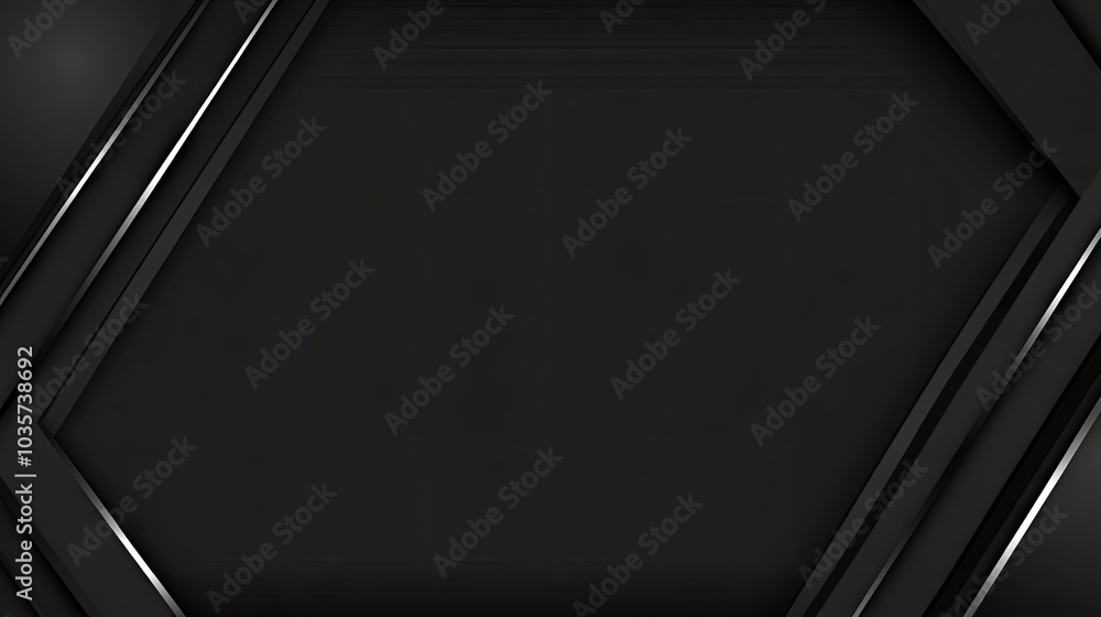 Poster Black diagonal lines in a minimalistic abstract design, creating a dark, modern backdrop for tech or corporate projects.